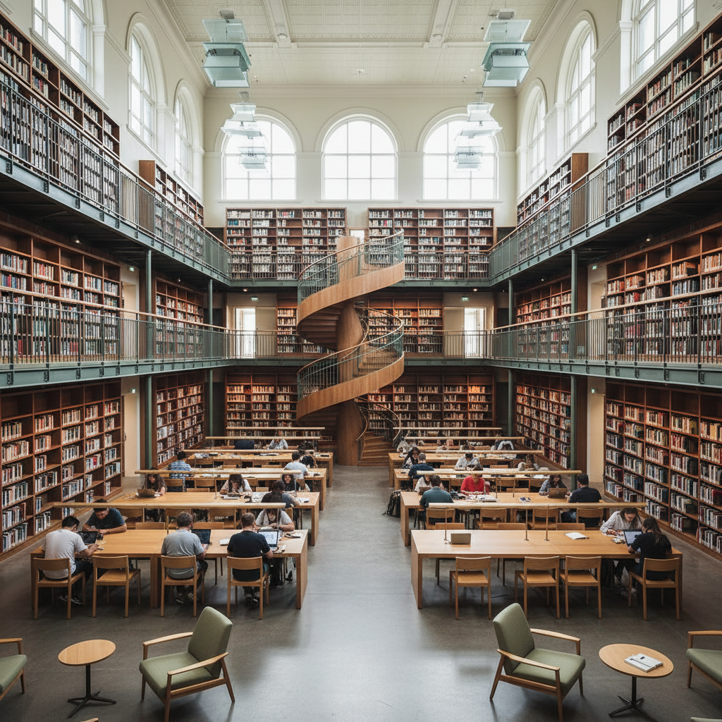 Scholarly library interior